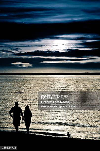 silhouette couple - wowography stock-fotos und bilder