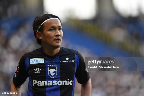 Takashi Usami of Gamba Osaka looks on during the J.LEAGUE Meiji Yasuda J1 3rd Sec. Match between Gamba Osaka and Kawasaki Frontale at Panasonic...