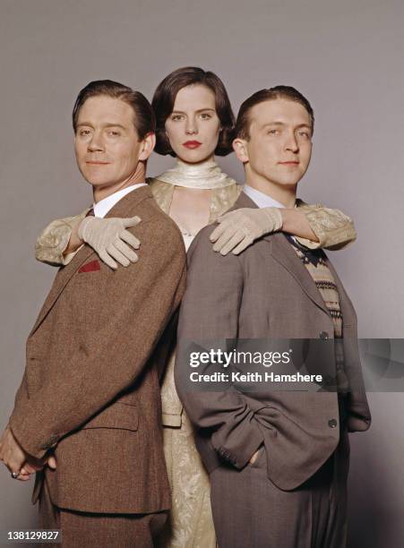 From left to right, actors Anthony Andrews, Kate Beckinsale and Alex Lowe in a publicity still for the film 'Haunted', 1995.