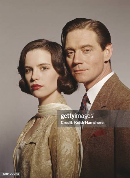 Actors Anthony Andrews and Kate Beckinsale in a publicity still for the film 'Haunted', 1995.