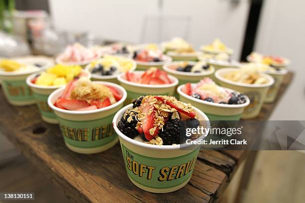 General view of The Soft Serve Fruit at Celebrities For Smiles hosted by Kris Humphries at Smile Design Manhattan on February 2, 2012 in New York...