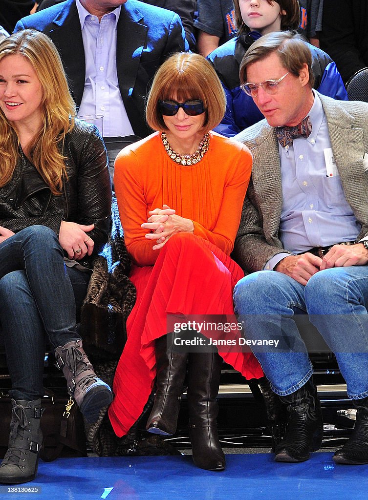 Celebrities Attend The Chicago Bulls VS New York Knicks