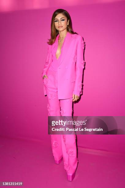 Zendaya attends the Valentino Womenswear Fall/Winter 2022/2023 show as part of Paris Fashion Week on March 06, 2022 in Paris, France.