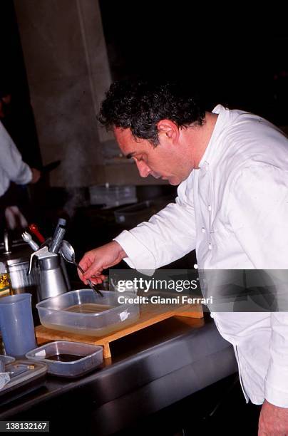The spanish cook Ferran Adria in his famous restaurant 'El Bulli' Cala Montjoy, Figueras, Spain.