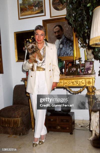 Margit, widow of Jaime de Mora y Aragon, brother of the Belgian Queen Fabiola, in his house of Marbella, 25th June 1997, Malaga, Spain.