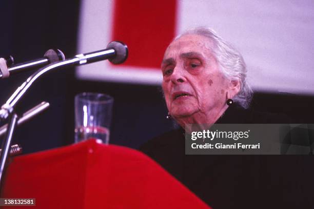 Dolores Ibarruri La Pasionaria in a political rally Madrid, Spain.