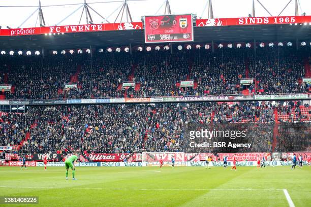 General view of Stadium during the Dutch Eredivisie match between FC Twente and SC Cambuur at Stadion De Grolsch Veste on March 6, 2022 in Enschede,...
