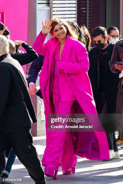 Zendaya attends the Valentino Womenswear Fall/Winter 2022/2023 show as part of Paris Fashion Week on March 06, 2022 in Paris, France.