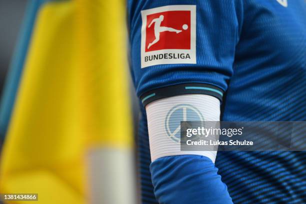 The peace logo is seen on the shirt of TSG Hoffenheim during the Bundesliga match between 1. FC Köln and TSG Hoffenheim at RheinEnergieStadion on...