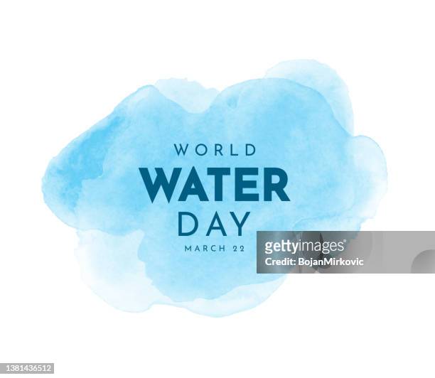 ilustrações de stock, clip art, desenhos animados e ícones de world water day watercolor card. vector - dia mundial da água