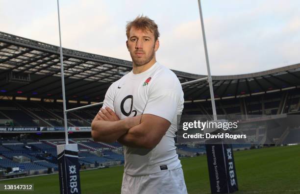 Chris Robshaw, the England captain, poses during the England Captain's run at Murrayfield on February 3, 2012 in Edinburgh, Scotland.