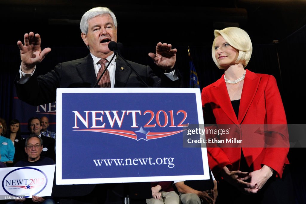 Newt Gingrich Holds Rally In Las Vegas