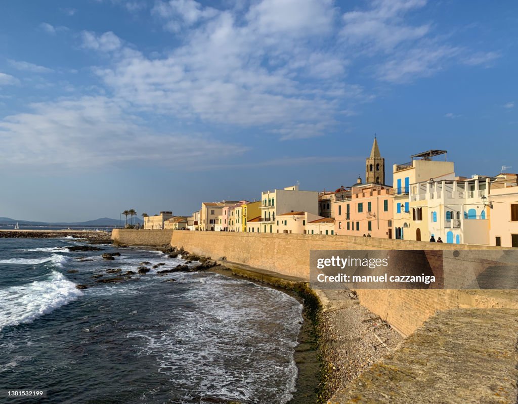 Seafront bastions in Alghero