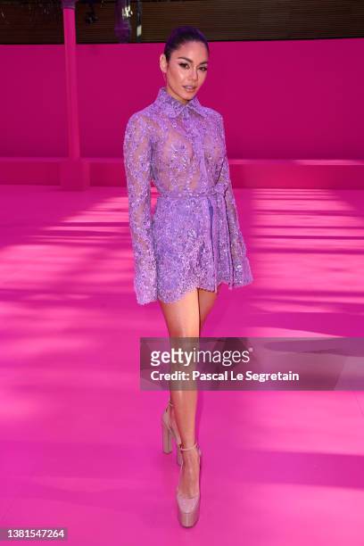 Vanessa Hudgens attends the Valentino Womenswear Fall/Winter 2022/2023 show as part of Paris Fashion Week on March 06, 2022 in Paris, France.