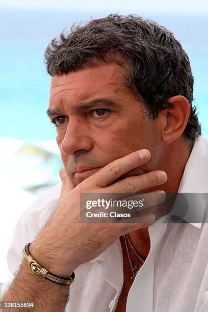 The actor Antonio Banderas during the inauguration of the Iberostar Hotel on February 02, 2012 in Cancun, Mexico.