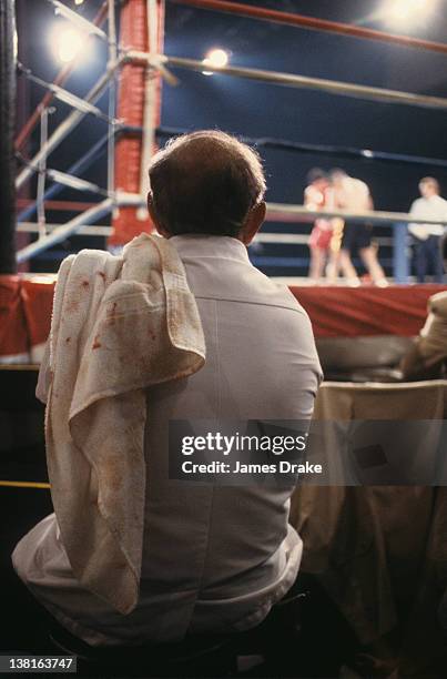 Middleweight Title: Trainer Angelo Dundee looks on during Troy Darrell vs Frank Tate fight at Sands Casino Hotel. Atlantic City, NJ 7/12/1987 CREDIT:...