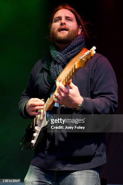 Max Allen of the Max Allen Band performs during day 1 of the Super Bowl Village on January 27, 2012 in Indianapolis, Indiana.