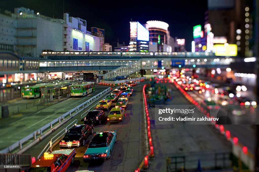 Taxi stand at Shibuya station