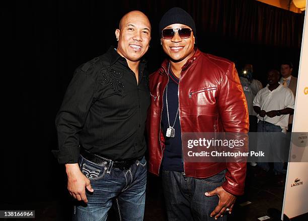 Professional football player Hines Ward and recording artist LL Cool J attend GQ, Lacoste And Patron Tequila Celebrate The Super Bowl In Indianapolis...