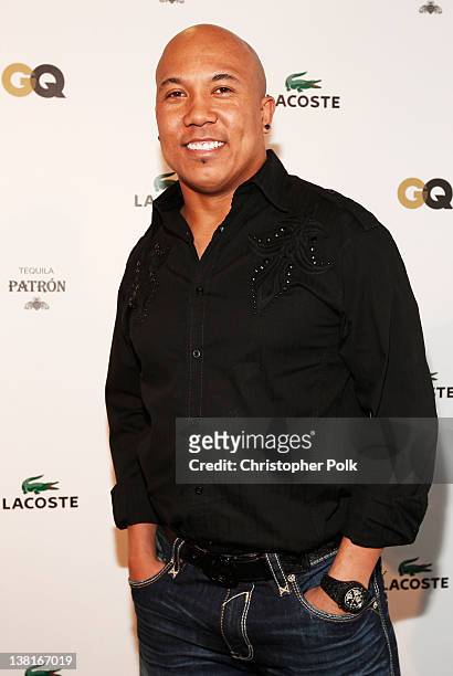 Professional football player Hines Ward attends GQ, Lacoste And Patron Tequila Celebrate The Super Bowl In Indianapolis at The Stutz Building on...