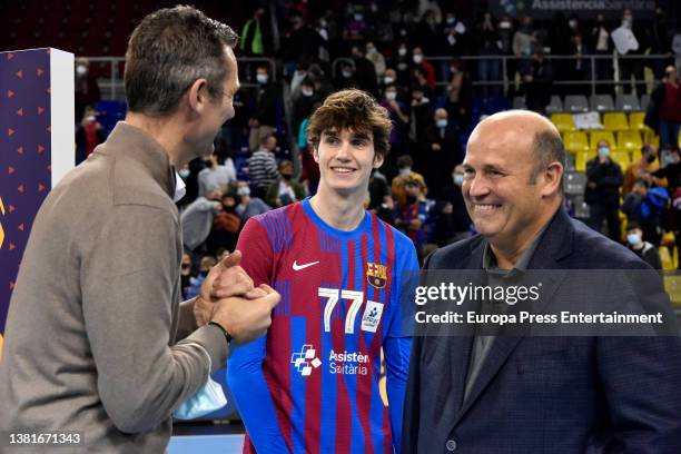 Iñaki Urdangarin reunites with his son Pablo at the 50th anniversary of handball on March 5, 2022 in Barcelona, Spain.