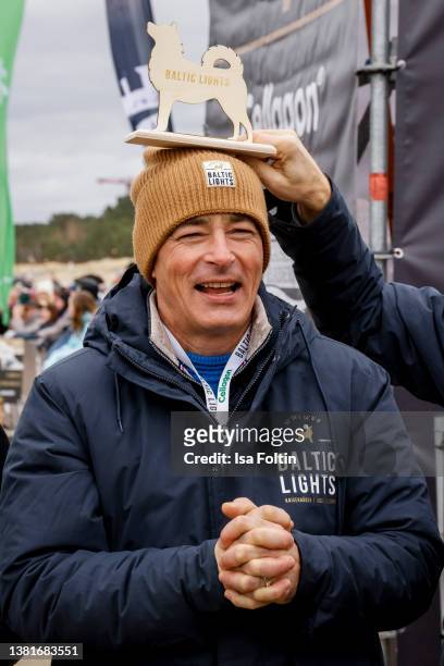 German actor Jan Sosniok during the sled dog run closing event as part of the "Baltic Lights" charity event on March 6, 2022 in Heringsdorf, Germany....