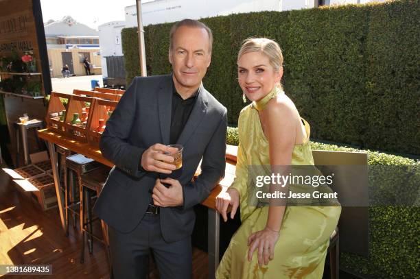 Bob Odenkirk and Rhea Seehorn attend the 2022 Film Independent Spirit Awards on March 06, 2022 in Santa Monica, California.