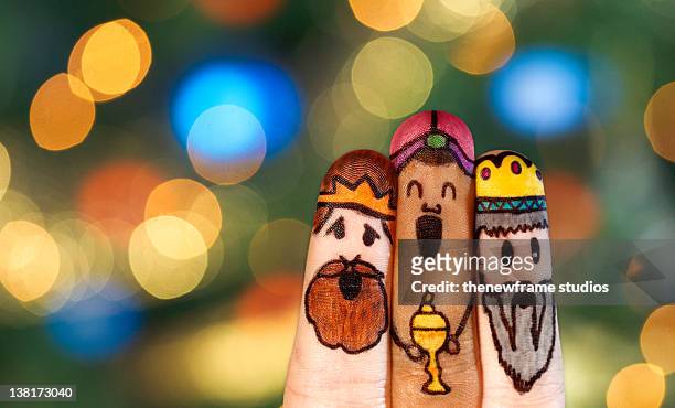 three fingers magicians - three wise men foto e immagini stock
