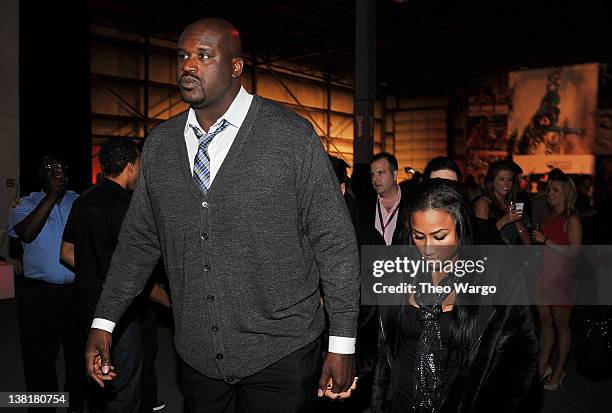 Shaquille O'Neal and Nicole Alexander attend ESPN The Magazine's "NEXT" Event on February 3, 2012 in Indianapolis, Indiana.