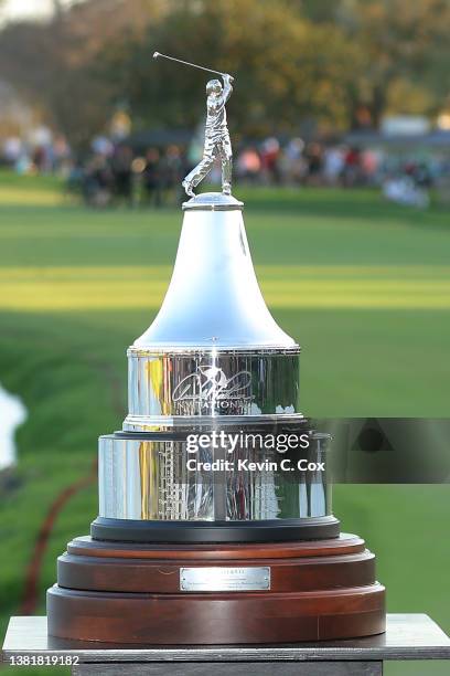General view of the trophy during the final round of the Arnold Palmer Invitational presented by Mastercard at Arnold Palmer Bay Hill Golf Course on...