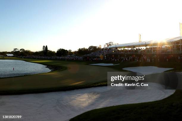 General view of the 18th green during the final round of the Arnold Palmer Invitational presented by Mastercard at Arnold Palmer Bay Hill Golf Course...