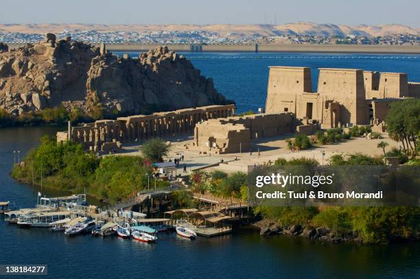 egypt, nile valley, aswan, agilkia island, philae - aswan fotografías e imágenes de stock