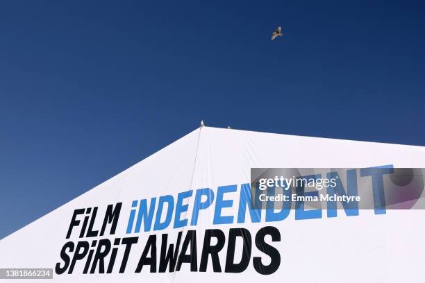 View of the tent at the 2022 Film Independent Spirit Awards on March 06, 2022 in Santa Monica, California.