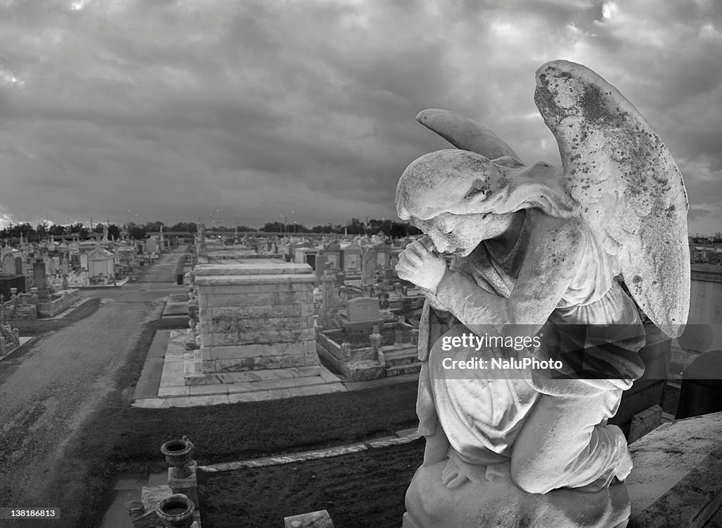Praying Statue Cemeteryscape