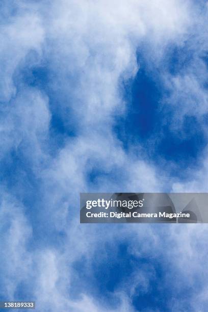 Bright blue sky with thin cloud cover, taken on July 22, 2007.