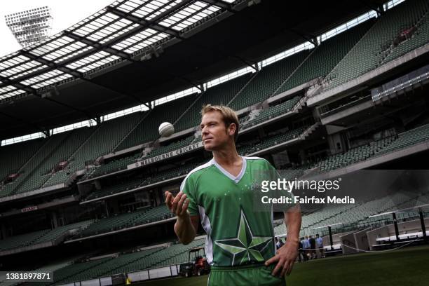Australian cricketer, Shane Warne, attends a press conference at the Melbourne Cricket Ground to announce that he is coming out of retirement to play...