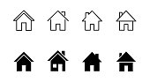 House or home illustration, icon design element suitable for website, print design or app