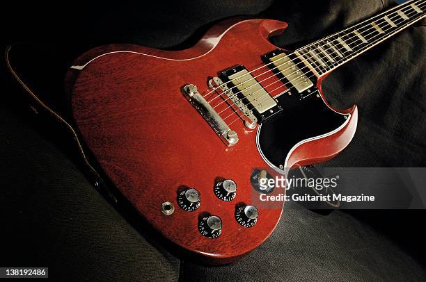 Gibson SG electric guitar. During a studio shoot for Guitarist Magazine/Future via Getty Images, September 25, 2007.