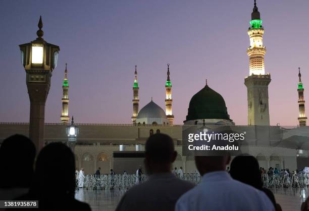 Muslims visit Al-Masjid an-Nabawi to pray and perform prayer after completing the hajj pilgrimage, in Medina, Saudi Arabia on July 02, 2023.