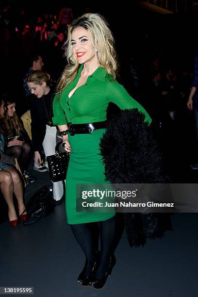 Silvia Superstar attends Carlos Diez and Maria Escote show during Mercedes-Benz Fashion Week Madrid A/W 2012 at Ifema on February 4, 2012 in Madrid,...