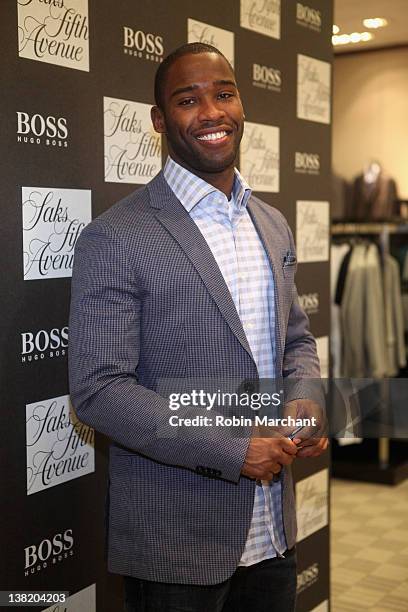 Pierre Garcon at Saks Fifth Avenue Indianapolis for Hugo Boss at Saks Fifth Avenue on February 4, 2012 in Indianapolis, Indiana.