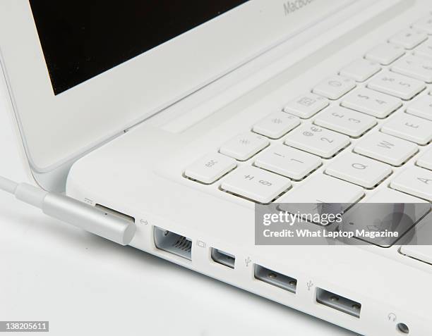 Input ports on an Apple MacBook laptop, Bath, February 3, 2011.
