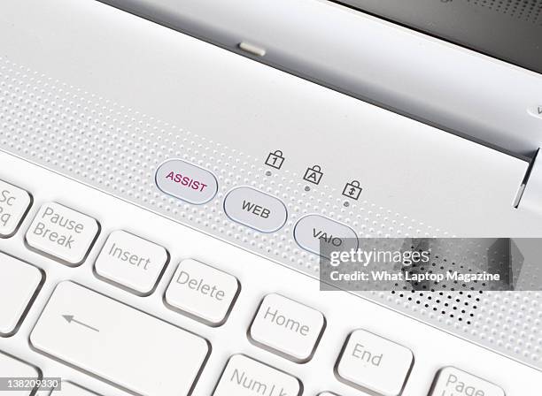 Keyboard and function buttons on a Sony VAiO VPCEB4L9E/BQ laptop, Bath, April 26, 2011.