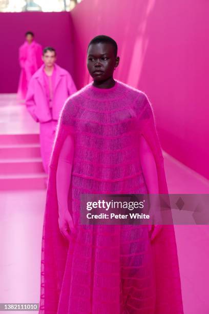 Model walks the runway during the Valentino Womenswear Fall/Winter 2022-2023 show as part of Paris Fashion Week on March 06, 2022 in Paris, France.