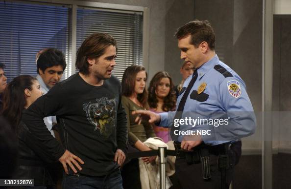Colin Farrell, Rob Riggle as security officer during
