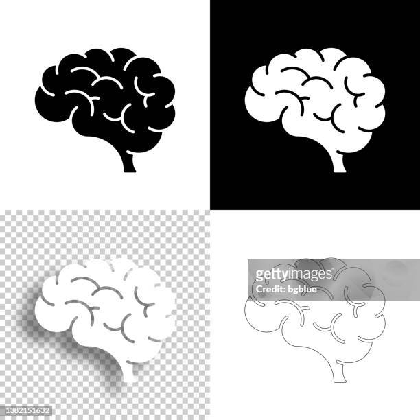 brain. icon for design. blank, white and black backgrounds - line icon - brain stock illustrations