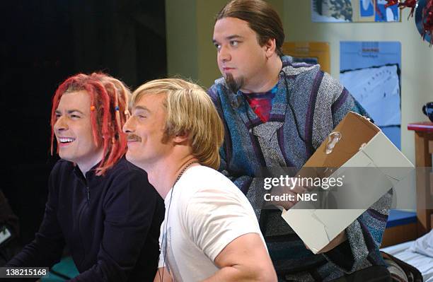 Episode 11 -- Aired -- Pictured: Jimmy Fallon as Jarret, Matthew McConaughey as David Wooderson, Horatio Sanz as Gobi during "Jarret's Room" skit