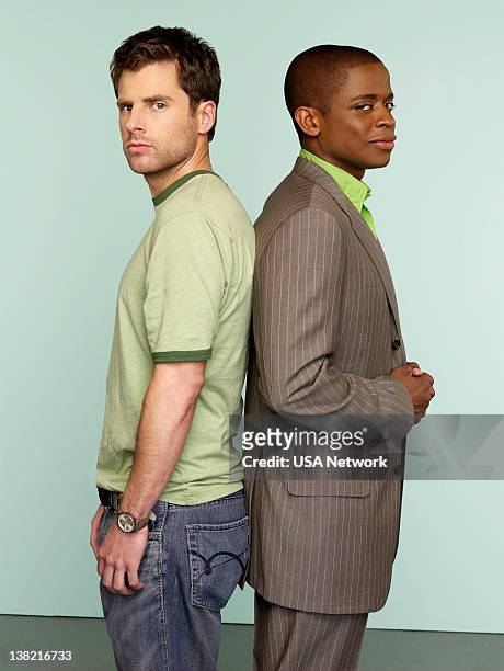 Season 2 -- Pictured: James Roday as Shawn Spencer, Dule Hill as Burton "Gus" Guster
