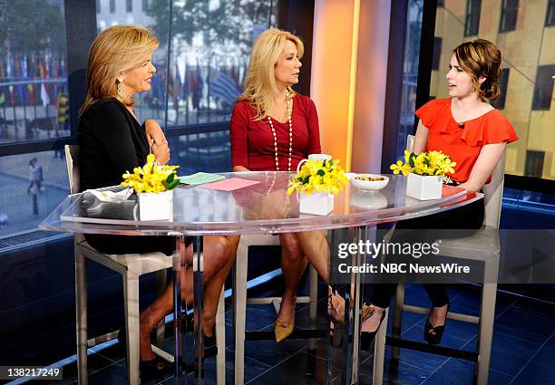 Hoda Kotb, Kathie Lee Gifford and Emma Roberts appear on NBC News' "Today" show