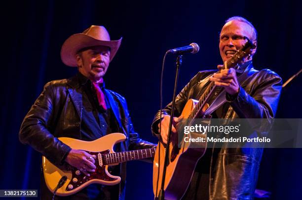 Bother Phil and Dave Alvin performs live on stage at teatro Condominio in Gallarate. Gallarate , October 31st, 2014